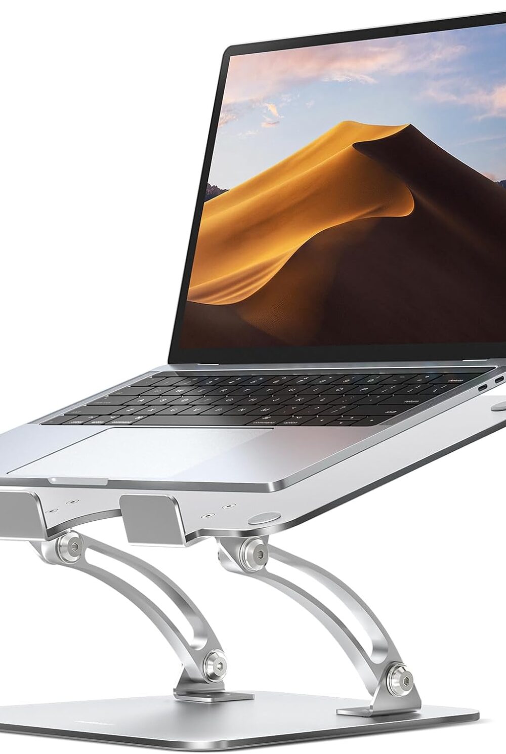 Nulaxy Ergonomic Adjustable Laptop Stand for Desk, Dual Foldable Computer Riser with Advanced Heat-Vent, Heavy-Duty Portable Notebook Holder for Posture Correction, Compatible with Mac 10-16" Laptops