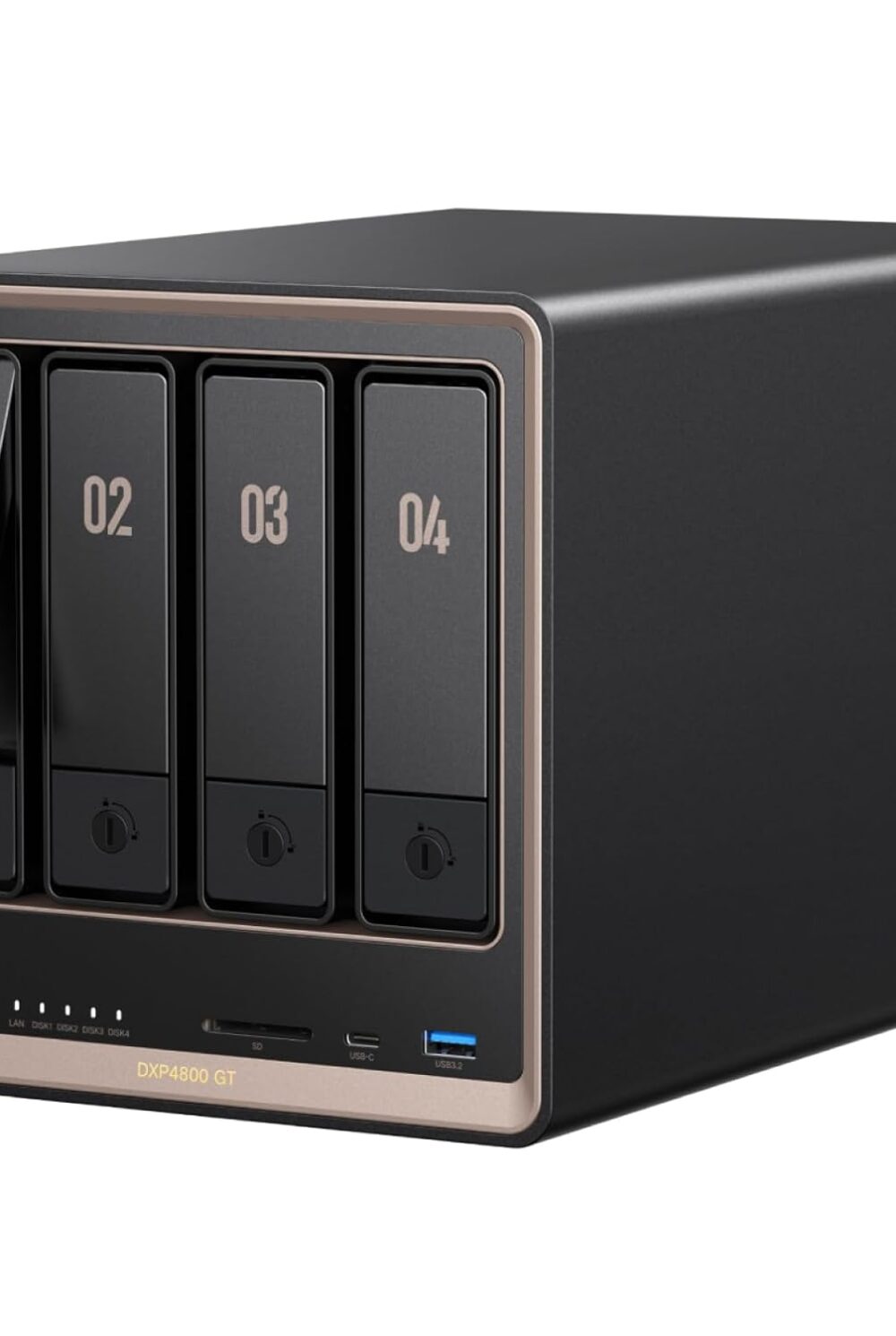 UGREEN NAS DXP4800 GT 4-Bay for Creators, Tech Enthusiasts and Office Teams | Smart Home Data Hub, Direct NAS Editing & Dual 10GbE Transfers, Ryzen R2514, 8GB DDR4, 2x 10GbE, 2x M.2 NVMe Slots, Diskless